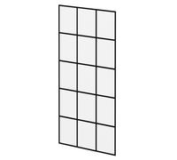 N/A Pacco 8mm Clear with Printed Crittall Frame Walk In Shower Glass | Black | Glass/Aluminium | 1950mm x 900mm
