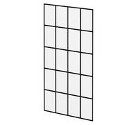 N/A Pacco 8mm Clear with Printed Crittall Frame Walk In Shower Glass | Black | Glass/Aluminium | 1950mm x 1000mm