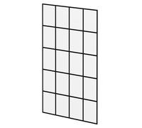 N/A Pacco 8mm Clear with Printed Crittall Frame Walk In Shower Glass | Black | Glass/Aluminium | 1950mm x 1100mm