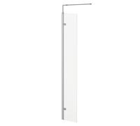 N/A Pacco 8mm Fluted Glass Walk In Hinged Return Shower Screen | Polished Chrome | Glass/Aluminium | 1850mm x 300mm