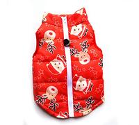 N / A Pet Winter Clothes,Small Dog Warm Coat Jackets Pet Christmas Clothing Costume for Cats Puppy Small Dogs (S, Red Santa)