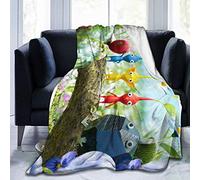 N A Pikmin Blanket, Flannel Fleece Blend, Single Layered, Queen Size, Modern Style, Warm, Lightweight, Soft, Camping, Winter