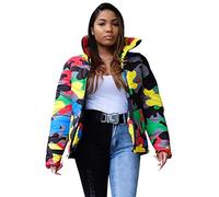 N A Puffer Jacket Women Down Puffer Jacket Women Oversized Puffer Jacket Long Down Jacket Lightweight Down Jacket Womens Lightweight Ladies Jacket Waterproof Ladies Jacket Coat Camouflage Yellow XL