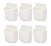 "N/A" Remote Control Storage Holder Hanging Storage Wall Mounted Phone Container Box, 6Pcs Self-adhesive Cell Phone Charging Rack Holder Organizer for Home, Office, Power, Toothbrush, Phone