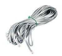 N/A RJ12 6P6C Telephone Line Cable Flat to Male Plug, 20 m, 65 Feet, Grey