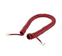 N/A RJ9 4P4C Telephone Socket Combined Coiled Cable Line, 2.5 m for Fixed Phone, Red