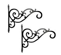 N+A Sunshinecarpentry Iron Metal Hanging Planter Bracket, Wall Hooks for Hanging Birds Feeders, Latern, Wind Chimes, Coat, Decorative Indoor Outdoor Black