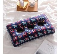 N/A Three-Hole Ear Pillow, Side Sleeping Pillow, Ear Protection Pillow Buckwheat Shell Pillow Core, Hollow Pillows for Ear Pain And Sore Ears,B