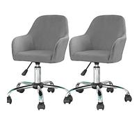 N/A Velvet Swivel Armrest Curved Back, Home Office Desk Chair Covers, Stretch Wingback Dining Chair Cover Protector, for Vanity Living Room,K,2pack