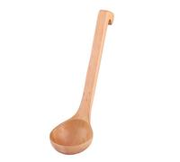 N/A Wooden Spoon Soup Ladle Bamboo Kitchen Tableware Tools Tableware Hook End Design Soup Ladle 11.4 Inch Brown