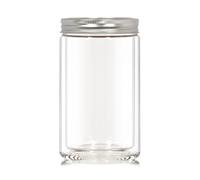 N/ Airtight Wide Mouth Mason Jar | Storage Container for Herbs, Spices, and Coffee | 20 fl oz | Double Wall Insulated Borosilicate Glass | Two Piece Lid