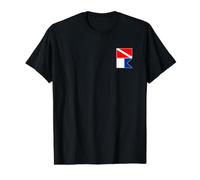 N. America & Alpha ALFA International Diver Down Scuba Flags Value Graphic T-Shirt, Men, Black, L