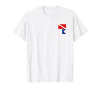 N. America & Alpha ALFA International Diver Down Scuba Flags Value Graphic T-Shirt, Men, White, S