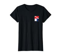 N. America & Alpha ALFA International Diver Down Scuba Flags Value Graphic T-Shirt, Women, Black, S