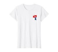 N. America & Alpha ALFA International Diver Down Scuba Flags Value Graphic T-Shirt, Women, White, XL