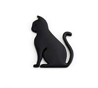 N//B Car 3D Metal Sticker, Cat Sticker Decal for Car Motorcycle Bumper Bike (Black)