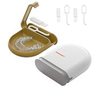 N Blessing Braces Storage Box - Orthodontic Case with 2 Aligner Removers, 2 Cleaning Brushes - Portable, Lightweight with Vent Holes (Daily/Travel Use) White