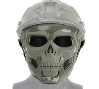 N / C Tactical Protection adjustable Skull Full Face Mask For Military Halloween Party, Air Gun Paintball Role-Playing Costume Hockey