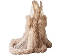 N/ C Women's tulle robe shoot Wearing a robe of see-through tulle long puffy maternity photo shoot Skin UK12