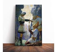 N. C. Wyeth Death of Orlando Canvas Print | Gallery Wrapped 30mm Frame Wall Art | 24x16 inches | Ready to Hang | Modern Picture | Living Room Bedroom Lounge Office