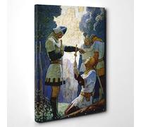 N. C. Wyeth Death of Orlando Canvas Print | Gallery Wrapped 30mm Frame Wall Art | 30x20 inches | Ready to Hang | Modern Picture | Living Room Bedroom Lounge Office