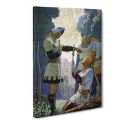 N. C. Wyeth Death Of Orlando Classic Painting Canvas Wall Art Print Ready to Hang, Framed Picture for Living Room Bedroom Home Office Décor, 30x20 Inch (76x50 cm)
