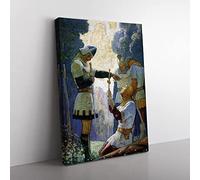 N. C. Wyeth Death Of Orlando Classic Painting Canvas Wall Art Print Ready to Hang, Framed Picture for Living Room Bedroom Home Office Décor, 50x35 cm (20x14 Inch)