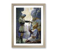 N. C. Wyeth Death Of Orlando Classic Painting Framed Wall Art Print, Ready to Hang Picture for Living Room Bedroom Home Office Décor, Oak A2 (64 x 46 cm)