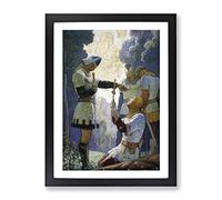 N. C. Wyeth Death Of Orlando Classic Painting Framed Wall Art Print, Ready to Hang Picture for Living Room Bedroom Home Office Décor, Black A4 (34 x 25 cm)