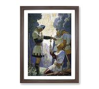 N. C. Wyeth Death Of Orlando Classic Painting Framed Wall Art Print, Ready to Hang Picture for Living Room Bedroom Home Office Décor, Walnut A4 (34 x 25 cm)