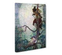 N. C. Wyeth Fantasy Classic Painting Canvas Wall Art Print Ready to Hang, Framed Picture for Living Room Bedroom Home Office Décor, 20x14 Inch (50x35 cm)