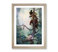 N. C. Wyeth Fantasy Classic Painting Framed Wall Art Print, Ready to Hang Picture for Living Room Bedroom Home Office Décor, Oak A2 (64 x 46 cm)