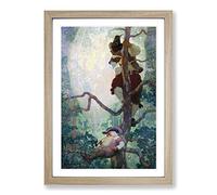 N. C. Wyeth Fantasy Framed Print | A2 Oak Framed Wall Art | Ready to Hang | Modern Nature Picture | Living Room Bedroom Lounge Office