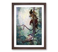 N. C. Wyeth Fantasy Framed Print | A2 Walnut Framed Wall Art | Ready to Hang | Modern Nature Picture | Living Room Bedroom Lounge Office