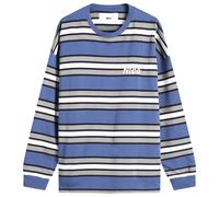 N!CE Men's Border Stripe Long Sleeve T-Shirt Blue Small