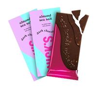N!CK'S Keto Chocolate blocks, Dark chocolate almond sea salt no added sugar, gluten free, without palm oil, vegan chocolates (3x75g)
