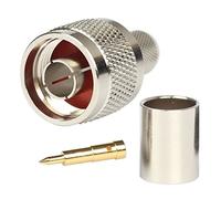 N Connectos Male Crimp Rf Coaxial Connector 50 ohm for LMR400 Belden 9913 RG8 Pack of 5 piece
