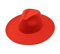 N E D Hat Unisex Fashion Solid Color British Large Woolen Jazz Hat Mens Baseball Cap Big Head (Red, One Size)