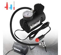 N/ Electric Tyre Inflator 12V 300PSI Portable Car Cigarette Lighter Air Pump Air Compressor with Pressure Gauge 3 Nozzle Adaptors for Tyres Air Bed Paddle Board Kayak Basketball Football