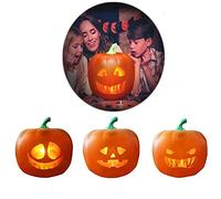 N/F Halloween Flash, Halloween Talking Animated LED Pumpkin Projection Lamp for Home Party,3-in-1 LED Pumpkin Projection Lamp