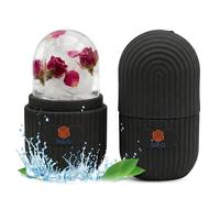 N&G Ice Roller for Face & Eyes - Reusable Silicone Ice Face Roller for Puffiness, Shrinks Pores & Boosts Skin Elasticity - Leak-Proof Cold Therapy Tool for Women (Black)