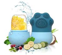 N&G Ice Roller for Face & Eyes with Massage Scrubber - Reusable Silicone Ice Face Roller for Puffiness, Shrinks Pores & Boosts Skin Elasticity - Leak-Proof Cold Therapy Tool for Women (Blue)