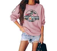 N/G Women's Motherhood is A Walk in The Park Funny Print Round Neck Long Sleeve Graphic Sweatshirt