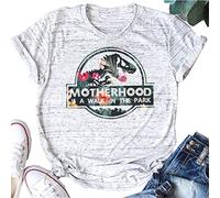 N/G Women's Motherhood is A Walk in The Park Funny Print Round Neck Short Sleeve Graphic T Shirt