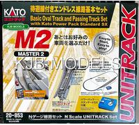 Kato K20-853 Unitrack (M2) Basic Oval Track And Passing Track With UK Power Supply and Controller N Gauge