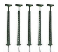 N Gauge Scale Model Railway Lights Set of Five, Featuring LED Lattice Mast Lamps with Metal Build, Powered by 3V DC/AC and Series Resistors for 12 16V Transformers