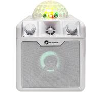N-Gear DISCO410 Karaoke & Party Bluetooth Speaker with Disco Ball, Microphone and Power Bank Function, White
