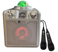 N-Gear Disco Star 710 Silver Bluetooth Speaker Karaoke Set Party Box With Star Projector & 2 Microphones