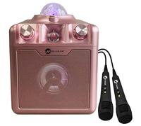 N-Gear | Disco Star 710 Space Pink Bluetooth Speaker Karaoke Set Party Box with Star Projector & 2 Microphones