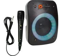 N-Gear LPG4Studio Let's Go Party Bluetooth Speaker, Boombox with Karaoke Microphone, Disco LEDs, 40 Watt Power & Up to 3 Hours Battery Lif
